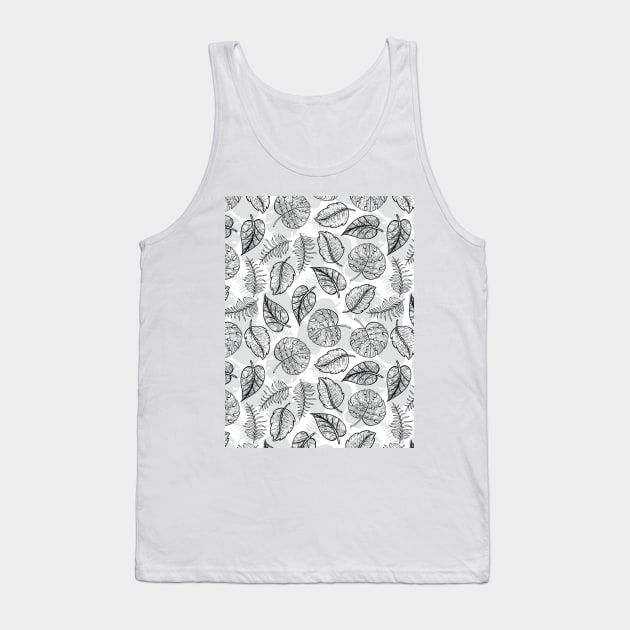 Leaf Line Art Tank Top by zarya_kiqo